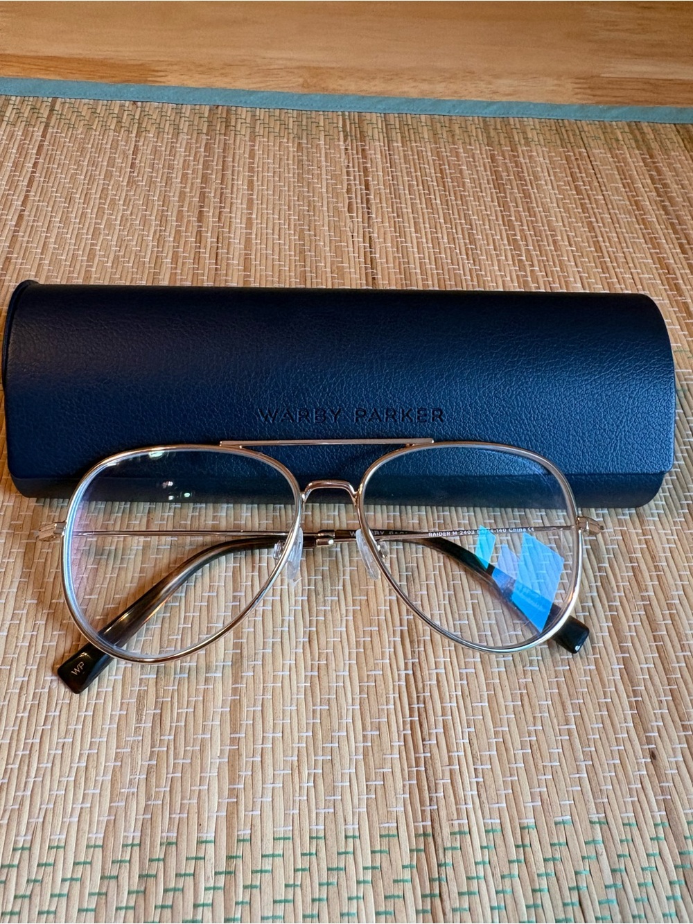 Warby Parker Women’s Raider Gold Aviator Glasses
